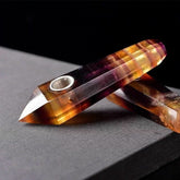 Yellow Fluorite Crystal Pipe